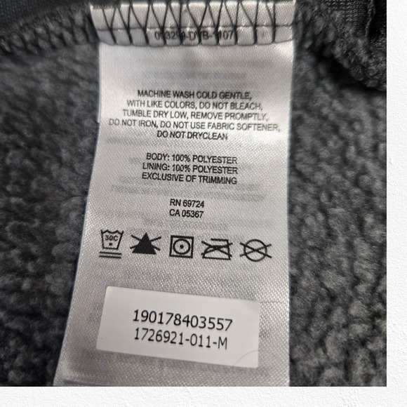 Columbia Gray Asymmetrical Snap Fleece Jacket Sherpa Lined Coat Size Medium - Picture 7 of 10